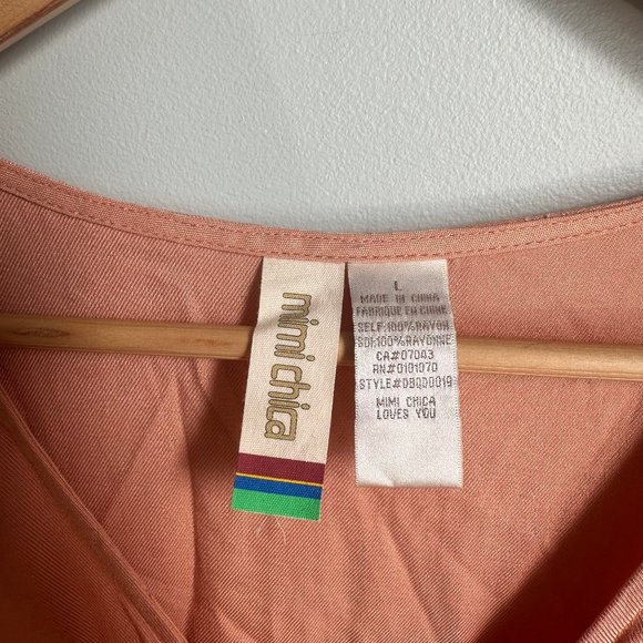 Mimi Chica Cut Out Tie Midi Dress Button Down Size M - Picture 5 of 5